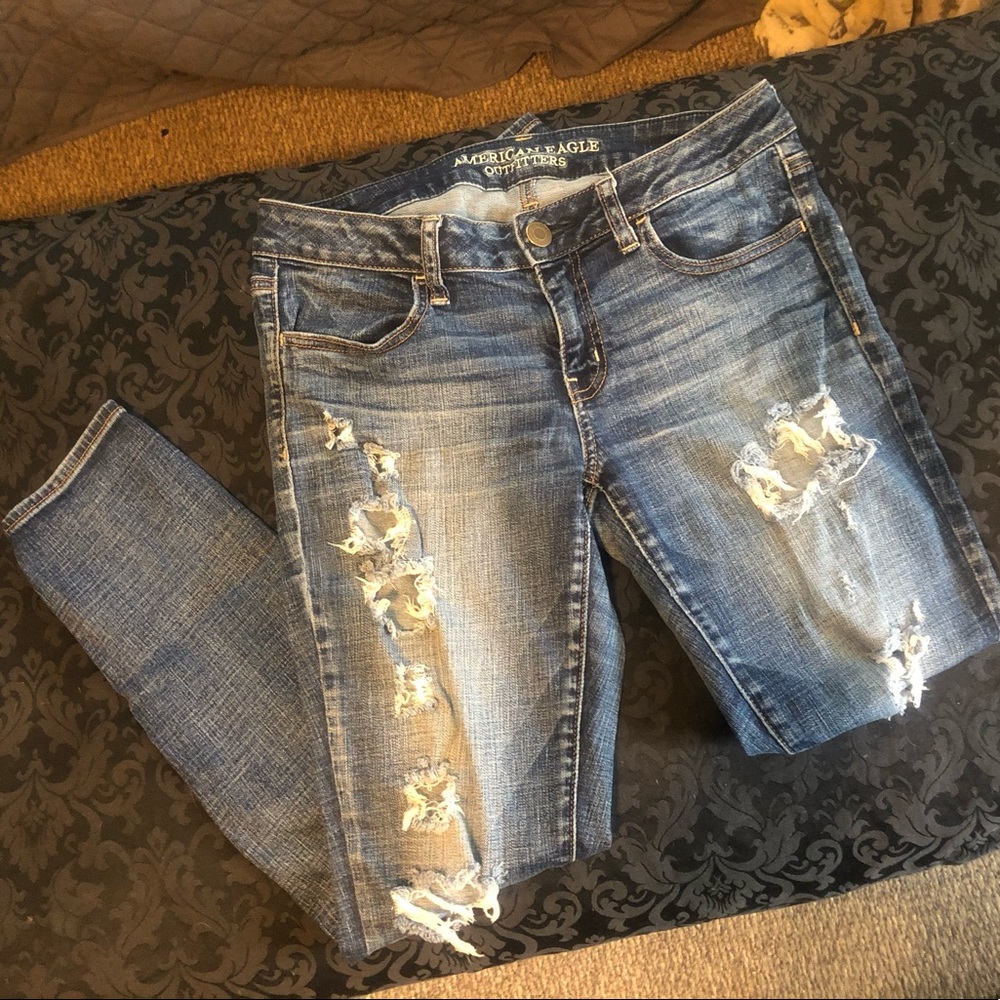 American Eagle Outfitters super distressed denim